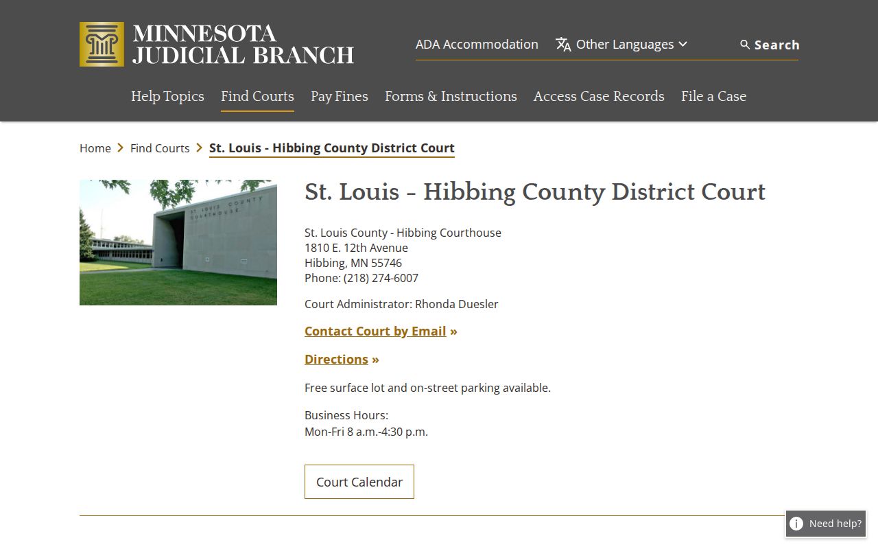 St. Louis County outstanding warrant confirmation at the Hibbing district court
