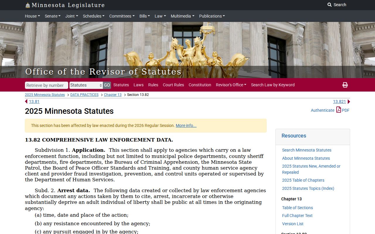 St. Louis County arrest warrant index confidentiality under state law