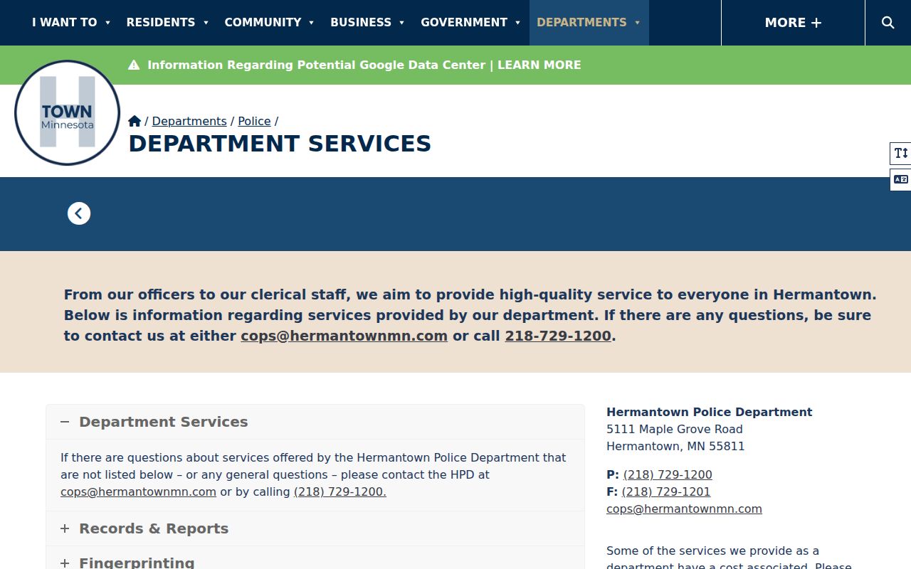 St. Louis County municipal warrant record requests handled by a city police department